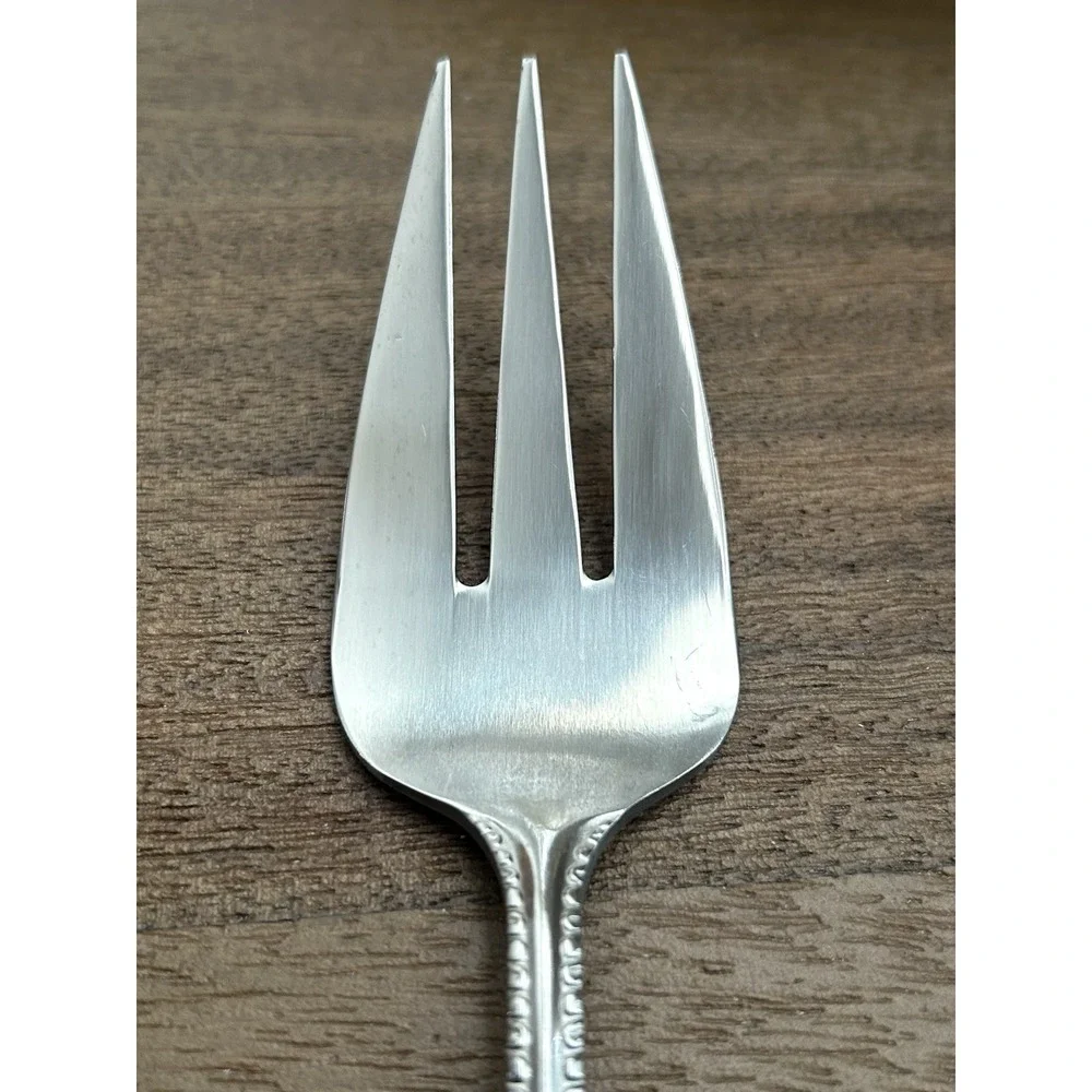 Reed & Barton Englefield Medium Cold Meat Serving Fork Stainless Glossy 8.75